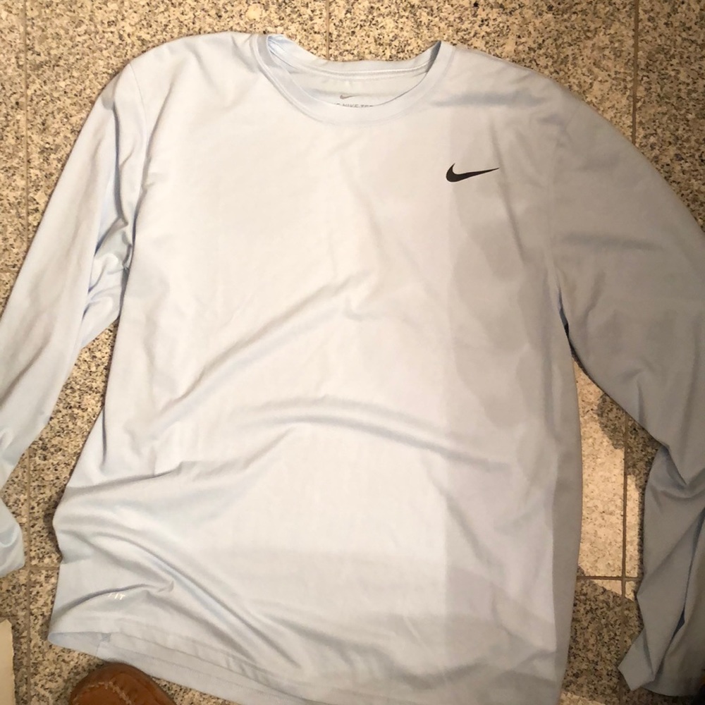 Light blue Nike Dri fit long sleeve tee